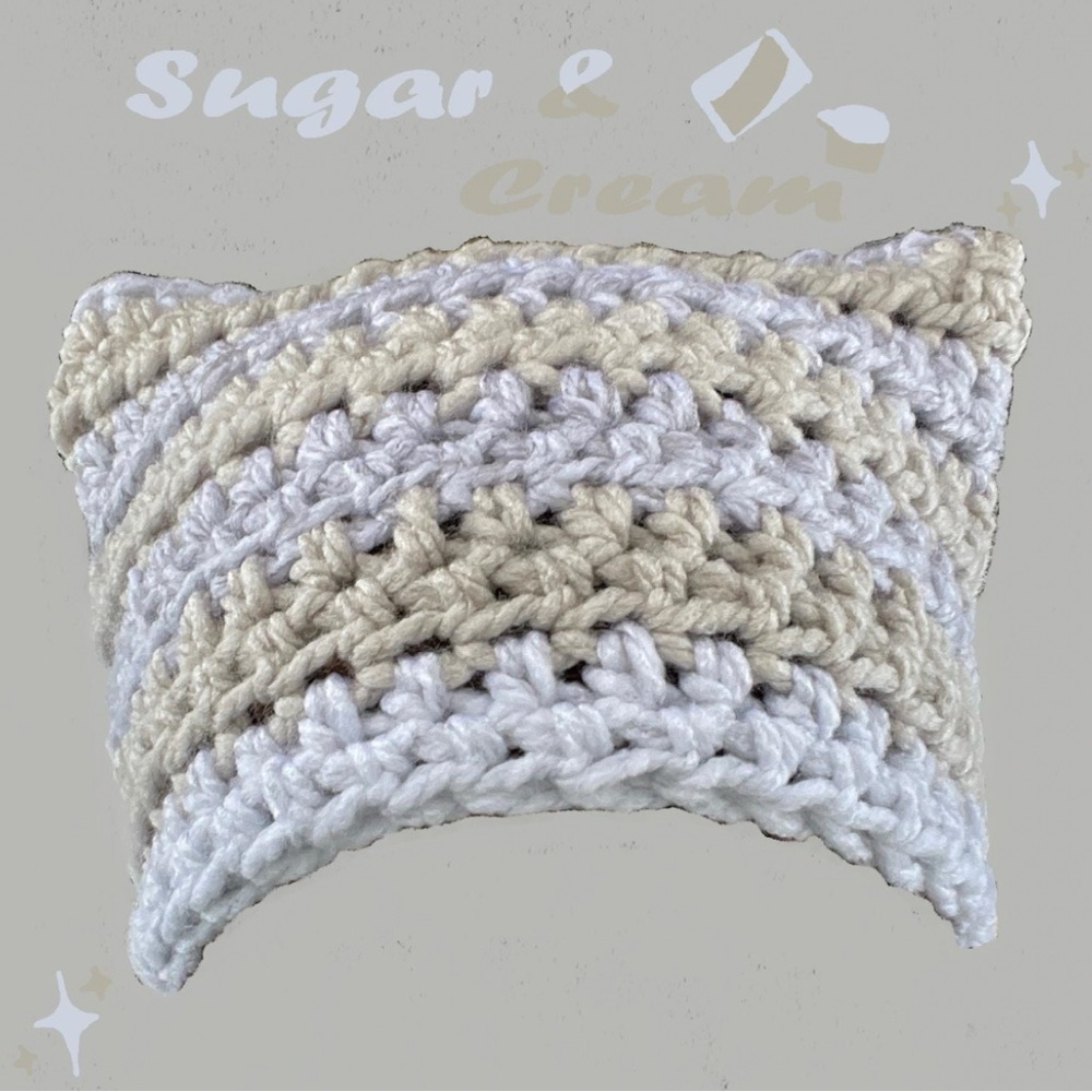 handmade chunky yarn cat ear beanie